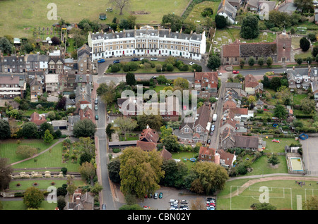 Vue aérienne du prieuré crescent à Glenlee Guest House High Street, Lewes, East Sussex, Angleterre Banque D'Images