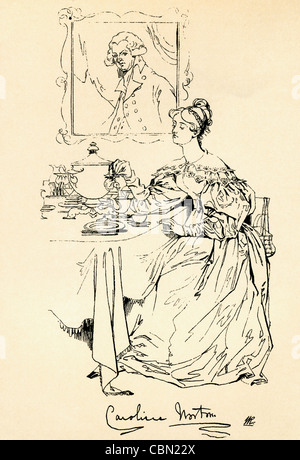 Caroline Sarah Elizabeth Norton, 1808 - 1877. La société britannique célèbre la beauté, féministe, réformateur social et l'auteur. Banque D'Images