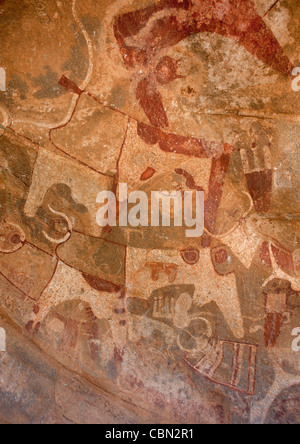 Laas Geel Rock Art des grottes, des peintures illustrant les vaches Somaliland Banque D'Images