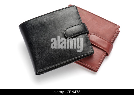 Deux portefeuilles en cuir, close-up Banque D'Images