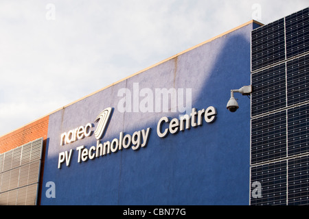 L'installation d'essai de l'énergie solaire à NAREC, une installation d'essai et de recherche pour l'énergie renouvelable en Blyth, Northumberland, Angleterre. Banque D'Images
