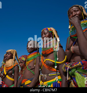 Groupe d'Mumuhuila Les femmes, Hale Village, Angola Banque D'Images