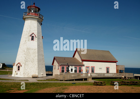 Phare d'East Point dans l'Île du Prince Édouard, Canada. Banque D'Images