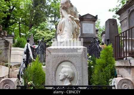 La tombe de Frederic Chopin- Cimetière du Père Lachaise, Paris Banque D'Images