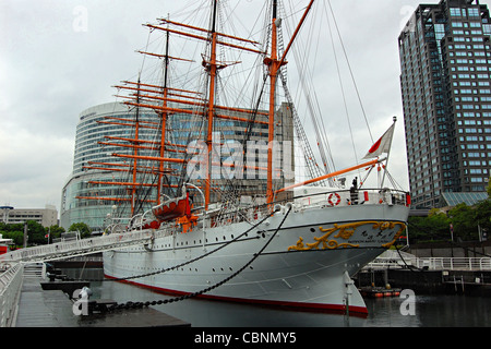 Nippon Maru, navire à voile à Yokohama, Japon Musée Maritime Banque D'Images