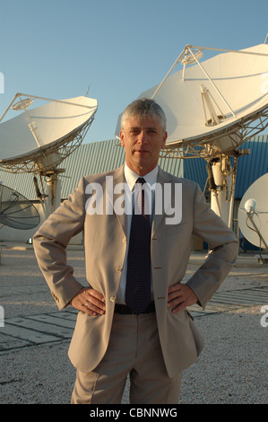 Nigel Parsons, Mging Dir de la nouvelle chaîne de télévision de langue anglaise Al Jazeera International à l'Jazeera paraboles à Doha Banque D'Images