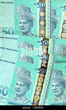 Ringgit malaisien Cinquante billets de banque. La Malaisie, en Asie du Sud-Est, l'Asie Banque D'Images