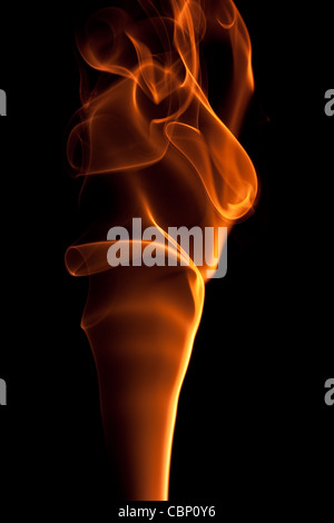 Fond d'écran de fumée isolé sur fond noir Banque D'Images