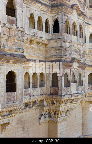 Mehrangarh Fort du 19e siècle à Jodhpur, au Rajasthan, Inde du Nord Banque D'Images