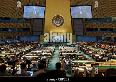 Le Ministre australien des Affaires étrangères et de l'ancien Premier Ministre Kevin Rudd fait un discours au cours de l'Assemblée générale des Nations Unies 2010 Banque D'Images