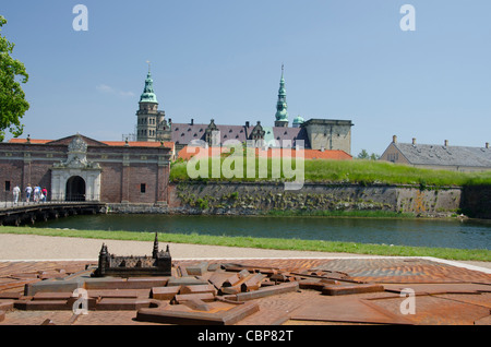 Le Danemark, l'helsingoer. Le château de Kronborg (aka kronborg slot). UNESCO World Heritage site. Banque D'Images