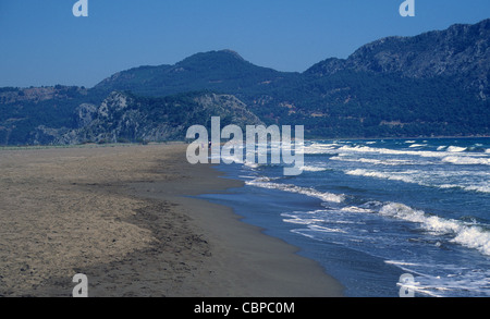 La plage de Dalyan, site de reproduction des tortues caouannes, Caretta caretta, Turquie Banque D'Images