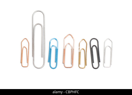 Des tonnes de trombones isolated on white Banque D'Images