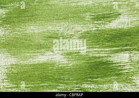 Texture abstrait vert et blanc peint sur toile d'artiste Banque D'Images