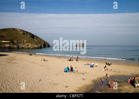 Portreath sur la côte nord des Cornouailles Banque D'Images