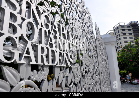 La porte d'entrée des jardins botaniques de Singapour Banque D'Images