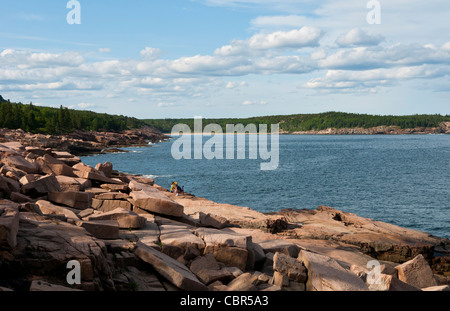 L'Acadia National Park près de Bar Harbor Maine Thunder trou de rochers Banque D'Images