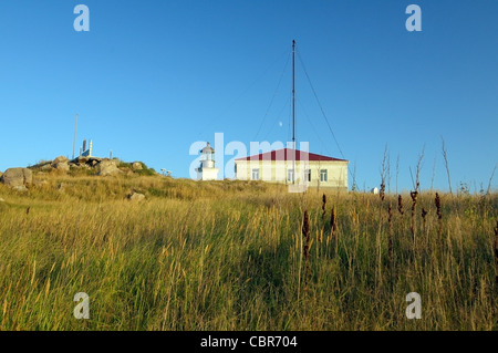 Maisons sur l'île de Snake (île de Zmiinyi), Mer Noire, Odessa, Ukraine, Europe de l'est Banque D'Images