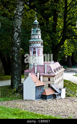 Modèle de Cesky Krumlov Castle dans le parc Boheminium à Marianske Lazne. En Photo le 20 septembre 2011 à Marianske Lazne, Banque D'Images