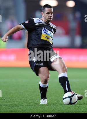 ***PHOTO***Pavel Horvath, le capitaine du FC Viktoria Plzen photographié au cours de République tchèque soccer league match SK Slavia Prague vs FC Banque D'Images