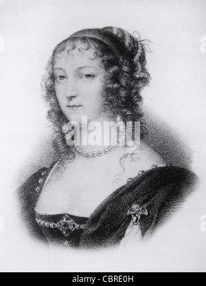 Portrait de la princesse Henrietta Anne d'Angleterre et d'Écosse (1644-70) sœur de Charles II d'Angleterre. Illustration ancienne ou gravure Banque D'Images