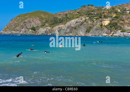 Plage de Levanto, comunita montana della Riviera Spezzina, Province de La Spezia, Cinque Terre National Park, ligurie, italie Banque D'Images