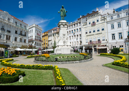 Statue de Joaquim António de Aguiar au Largo da Portagem square, au centre-ville de Coimbra, Portugal Banque D'Images