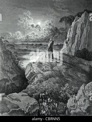 L'Hermite sur la montagne, 'Atala' , UN roman, alias 'les amours de deux sauvages dans le désert' par François-René de Chateaubriand (1801) gravure par Gustave doré, 1863 Banque D'Images