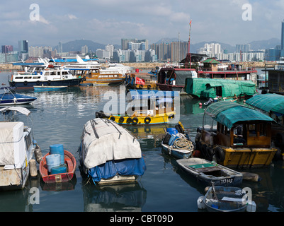 Dh typhoon shelter Causeway Bay Hong Kong Causeway Bay en jonques anchorage Banque D'Images