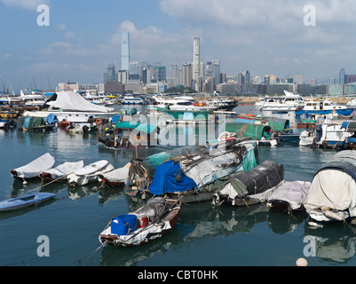 Dh typhoon shelter Causeway Bay Hong Kong Causeway Bay en jonques anchorage bateaux Banque D'Images