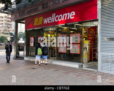 dh CAUSEWAY BAY HONG KONG supermarché chinois magasin Wellcome china food hk modern super marché Banque D'Images