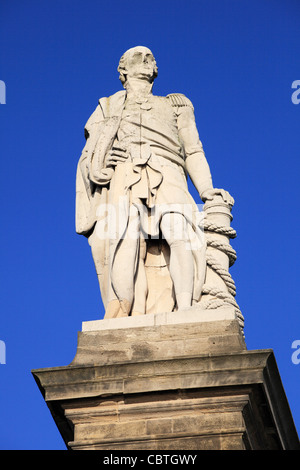 Statue de l'Amiral Lord Collingwood, Tynemouth, Angleterre du Nord-Est, Royaume-Uni Banque D'Images