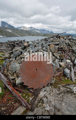 Vieille scie à chaîne. Chilkoot Trail. La Colombie-Britannique. Canada Banque D'Images