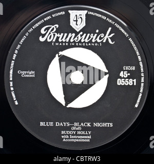 La version 1956 d'origine de 'Blue Days - Nuits noires' par Buddy Holly Banque D'Images