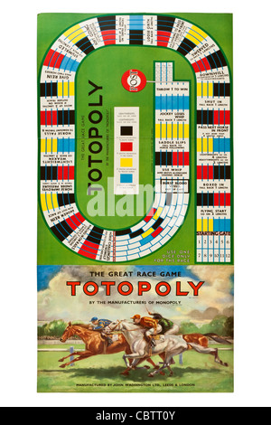 1949 'vintage' Totopoly jeu de courses de chevaux par John Waddington Ltd. Banque D'Images