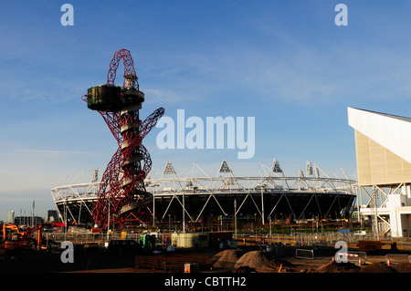 Le stade olympique de Londres 2012 Site de construction, le Parc Olympique, Stratford, London, England, UK Banque D'Images