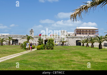 Les Bermudes. La maison du commissaire de la Cour d'avitaillement au Royal Naval Dockyard, aux Bermudes. Banque D'Images