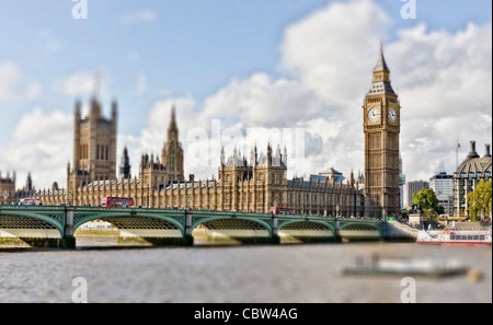 Chambre du Parlement et de Westminster Bridge sur la Tamise, de Westminster, Londres, Angleterre Banque D'Images