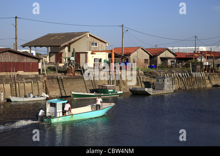 Gujan-Mestras, la capitale de l'huître du bassin d'Arcachon, Gironde, France Banque D'Images