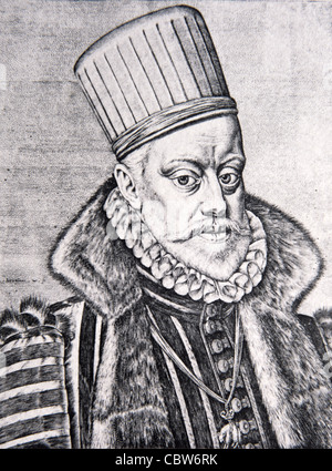 Portrait de Philippe II d'Espagne (1527-1598) Habsbourg Roi d'Espagne (1556-98) Portugal, Naples, Sicile et Roi d'Angleterre, comme mari de Marie I. Vintage Illustration ou gravure Banque D'Images