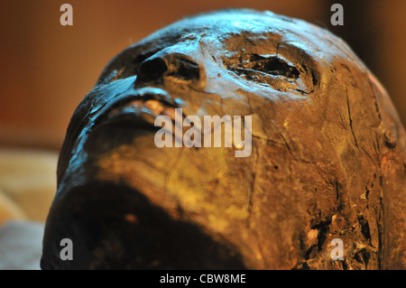 Novembre 23, 2008 -- La momie du roi Toutankhamon dans son tombeau découvert par Howard Carter en 1922, dans la Vallée des Rois. Banque D'Images