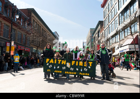 St Patrick's Day Parade, Montréal, province de Québec, Canada. Banque D'Images