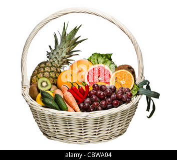 Les fruits et légumes frais isolated on white Banque D'Images