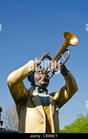 Statue de Louis Armstrong à Universal Studios Orlando Mardi Gras annuel, en Floride Banque D'Images