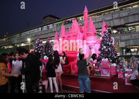 Nouvel an noël à thème de Siam Paragon mall à Bangkok Banque D'Images