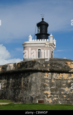 Le vieux San Juan Phare à El Morro Banque D'Images