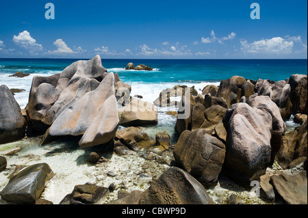 Tropical beach, La Digue, Seychelles Banque D'Images