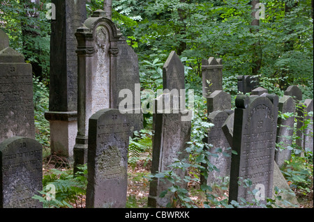 Vieux cimetière pierres tombales, Hambourg, Allemagne Banque D'Images