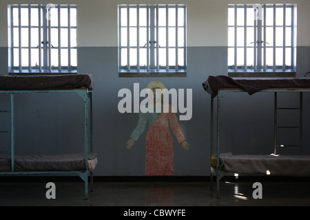 Un dortoir cellule dans la prison de Robben Island, Cape Town, Afrique du Sud Banque D'Images