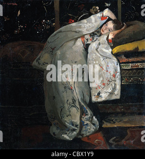George Hendrik Breitner fille dans un kimono Blanc 1894 Rijksmuseum - Amsterdam Banque D'Images